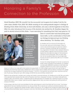 Newsletter featuring David A. Smeltzer, DDS, MS